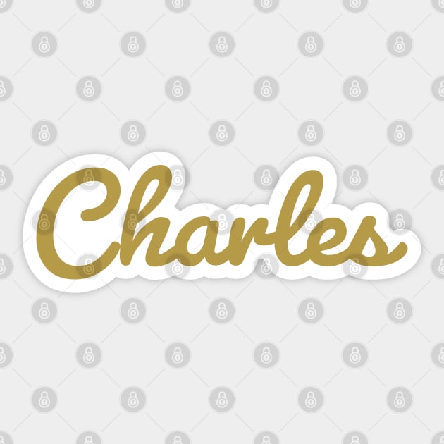 Charles Cursive Script Typography Gold Text Sticker by ellenhenryart